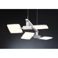 Paulmann Suspension Living Pad 4x5 W LED, aluminium brossé/chrome, 230 V