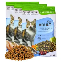 Lecker.Pet 7,5 kg Leo's Aliment complet sec pour chats adultes Volaille et Truite