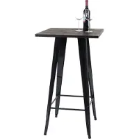 Mendler Table mange-debout HWC-A73, plateau en bois, design industriel, métal, 107x60x60cm noir