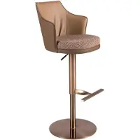 ANGEL CERDA SL Tabouret pivotant en tissu marron chiné et similicuir marron 4226