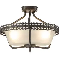Elstead Lighting Plafonnier Elstead Crown E27 à 3 lumières, couleur « Porte de fer »