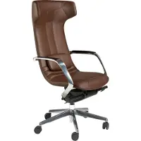 ANGEL CERDA SL Chaise de bureau pivotante en similicuir marron 4216