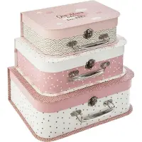 Atmosphera Set aus 3 koffern "douceur" rosa l24 27 30cm - Atmosphera créateur d'intérieur