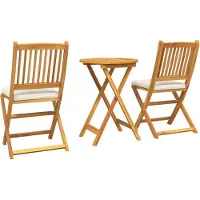 vidaXL Ensemble bistrot de jardin 3 pièces Marron Bois massif d'acacia