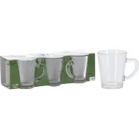 Excellent houseware Lot de 6 tasses à expresso , en verre transparent, 5,5 x 6,5 cm, 70 ml