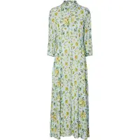 Y.A.S Savanna Long Shirt 3/4 Sleeve Long Dress Bleu M Femme