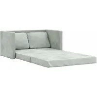 vidaXL Canapé de sol avec fonction sommeil gris clair 122x204x55 cm velours