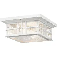 Elstead Lighting Beacon Square Plafonnier extérieur E27 double blanc IP44 Anti-marin (E27, IP44)