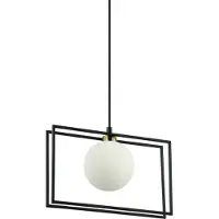 ITALUX Suspension Grosetta noir et blanc 1xG9x25W, verre, dimensions : 94x30x10 cm, IP20,