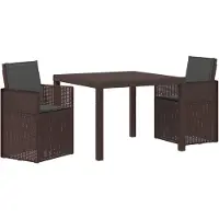 Syfax Ensemble de salle à manger pour jardin avec coussin 3 pcs PP