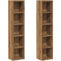 vidaXL Étagères CD 2 pcs. Chêne Artisan 21x16x93,5 cm Matériau dérivé du bois