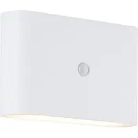 Brilliant G80605/05 Xino Applique murale extérieure avec détecteur de mouvement Plastique blanc LED intégrée