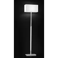 Perenz Lampadaire En Métal Finition Chrome Brossé Avec Abat-Jour En Tissu Blanc, Hauteur 160 Cm, Douille E27, Design Moderne - Marque , Italie.