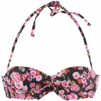 LASCANA Hauts de bikini 'Blümli' olive / rose / rouge / noir