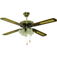 Fraschetti Ventilateur de plafond style bois avec 1 lampe - ø 107 cm