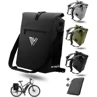 MIVELO sacoche vélo pour porteur - sacoche 3 en 1 sac à dos sac à bandoulière - 100% étanche et sans PVC - sacoche vélo avec sacoche amovible pour ordinateur portable