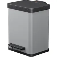 Hailo 0619-220 Collecteur de déchets à pédale Öko uno plus M, 17 L, argent