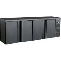 CombiSteel Réfrigérateur de bar noir 4 portes – 698 litres, pour bars, hôtels et événements