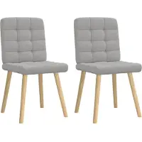 vidaXL Chaise de salle à manger 2 pcs. Tissu gris nuage
