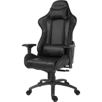 Ebuy24 Paracon Knight Pro Fauteuil de gamer avec oreiller cervical et soutien lombaire, noir.