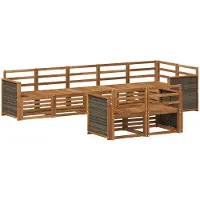 vidaXL Ensemble de salon de jardin 7 pièces en bois d'acacia massif, finition naturelle