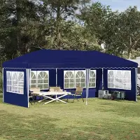 Prolenta Tente événementielle pop-up "Maison Exclusive" - Dimensions : 574 x 289 x 245 cm - Couleur : Bleu