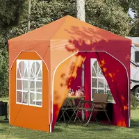 Prolenta Tente événementielle pop-up, modèle "Exclusive", dimensions 192 x 192 x 245 cm, couleur orange