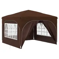 Syfax Tente de fête pop-up 290 x 290 x 245 cm Marron