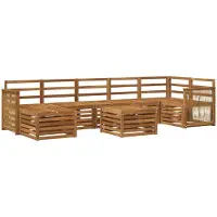 vidaXL Ensemble de salon de jardin 7 pièces en bois d'acacia massif, finition naturelle