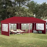 Prolenta Tente événementielle pop-up "Maison Exclusive" - Dimensions : 575 x 289 x 245 cm - Couleur : Bordeaux