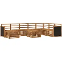 vidaXL Ensemble de salon de jardin 7 pièces en bois d'acacia massif, finition naturelle