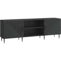 Syfax Meuble TV Noir 150 x 31 x 50 cm Bois d'ingénierie
