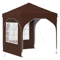 Syfax Tente de fête pop-up 192 x 192 x 245 cm Marron