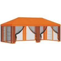 vidaXL Tente de jardin avec toit et parois latérales, orange, 600,5 x 300,5 cm