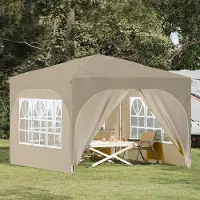 Prolenta Tente événementielle pop-up "Maison Exclusive" - Dimensions : 290 x 290 x 245 cm - Couleur : Crème