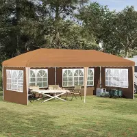 Prolenta Tente événementielle pop-up "Maison Exclusive" - Dimensions : 574 x 289 x 245 cm - Couleur : Beige
