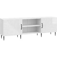 Syfax Meuble TV Blanc brillant 150 x 31 x 50 cm Bois d'ingénierie