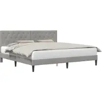 Syfax Cadre de lit avec tête de lit Gris clair 200 x 200 cm Velours
