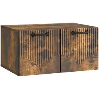 Syfax Meuble TV mural Chêne fumé 59,5 x 41 x 30 cm Bois d'ingénierie