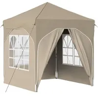 Syfax Tente de fête pop-up 192 x 192 x 245 cm Crème