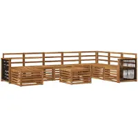 vidaXL Ensemble de salon de jardin 7 pièces en bois d'acacia massif, finition naturelle