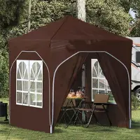 Prolenta Tente événementielle pop-up "Maison Exclusive" - Dimensions : 192 x 192 x 245 cm - Couleur : Marron