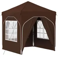 Syfax Tente de fête pop-up 192 x 192 x 245 cm Marron