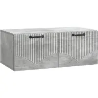 Syfax Meuble TV mural Gris béton 78,5 x 41 x 30 cm Bois d'ingénierie