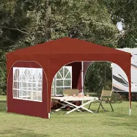 Prolenta Tente événementielle pop-up "Maison Exclusive" – Dimensions : 290 x 290 x 245 cm – Couleur : Terre cuite