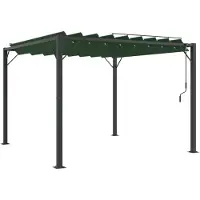 Syfax Gazebo avec toiture louvée 3 x 3 x 2,14 m Vert