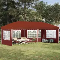 Prolenta Tente événementielle pop-up "Maison Exclusive" – Dimensions : 574 x 289 x 245 cm – Couleur : Terre cuite