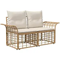 vidaXL Ensemble de canapés d'extérieur , 8 pièces, polyester naturel et blanc crème