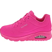 SKECHERS Baskets basses 'Uno - Night Shades' rose néon / argent