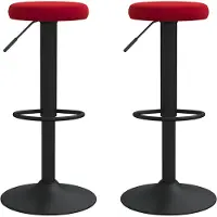 vidaXL Tabouret de bar 2 pcs. Velours rouge vin